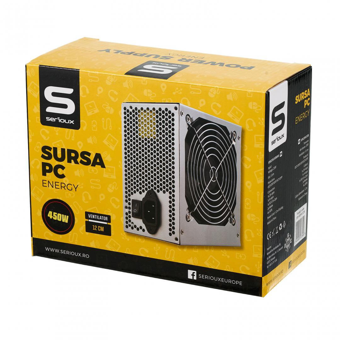 Sursa Serioux Energy Ventilator 12cm, Protecții: OCP/OVP/UVP/SCP/OPP, 450W