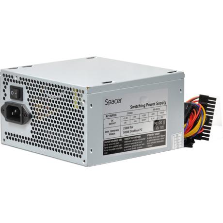 Sursa Spacer ATX 500, 250W for 500 Desktop PC, fan 120mm, Switch ON/OFF „SPS-ATX-500-V12”