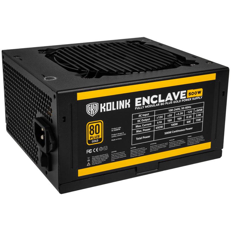 Sursa Kolink Enclave 80 PLUS Gold modular 500W, CPU power supply 1x 4+4-Pin, PSU fan 120 mm
