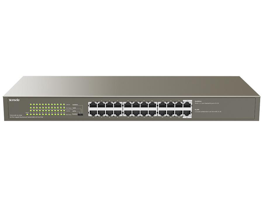 Switch Tenda TEG1124P-24-250W, 24 port, 10/100/1000 Mbps