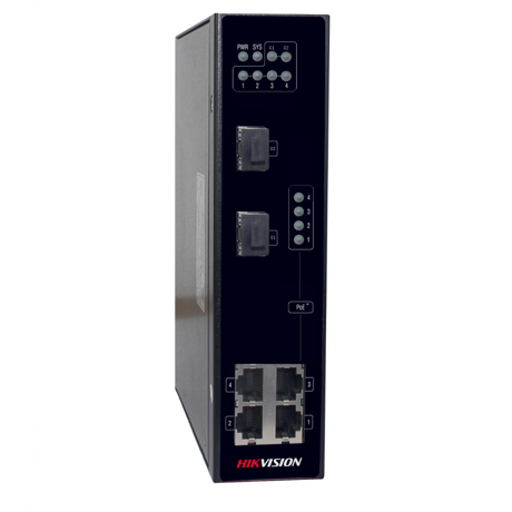 Switch Hikvision DS-3T0306P, 4-port, PoE