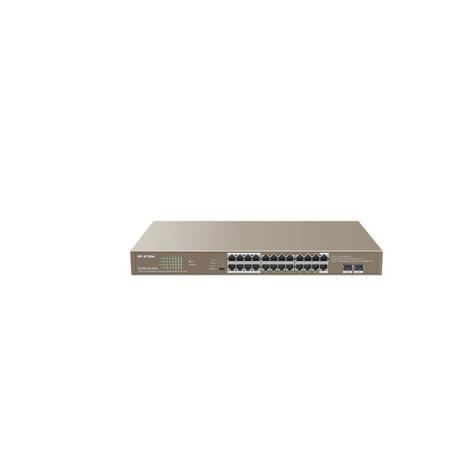 Ip-com switch G1126P-24-410W, 24-Port PoE, 24GE + 2SFP Ethernet Switch ,unmanaged, Interfata: 24 * 100/1000 Mbps Base-T RJ45 ports (Data/Power), 2* 1000 Mbps Base-X SFP port, Switching capability: 48 Gbps, Packet forwarding rate: 35.7 Mpps, Buffer: 2M, PoE supply: Ports 1-24 support standard