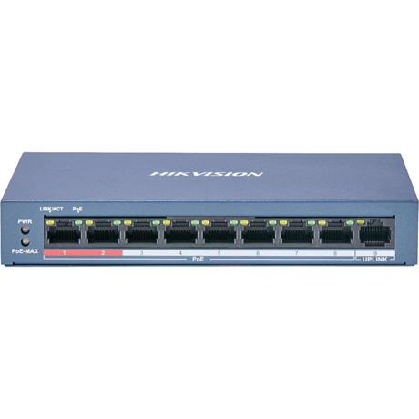 Switch Hikvision DS-3E0109P-E©, 8-port, PoE