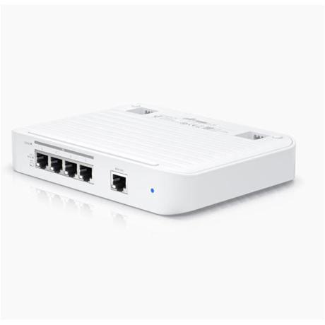 Ubiquiti UniFi Switch, USW-FLEX-XG, 4x 100/1,000/2,500/5,000/10,000 Mbps RJ45 Ethernet, 1x 10/100/1000 Mbps RJ45 Ethernet, Switching Capacity: 82 Gbps, Forwarding Rate: 61.012 Mpps, 802.3at PoE (Pins 1, 2+/3, 6- or 4, 5+/7, 8-).