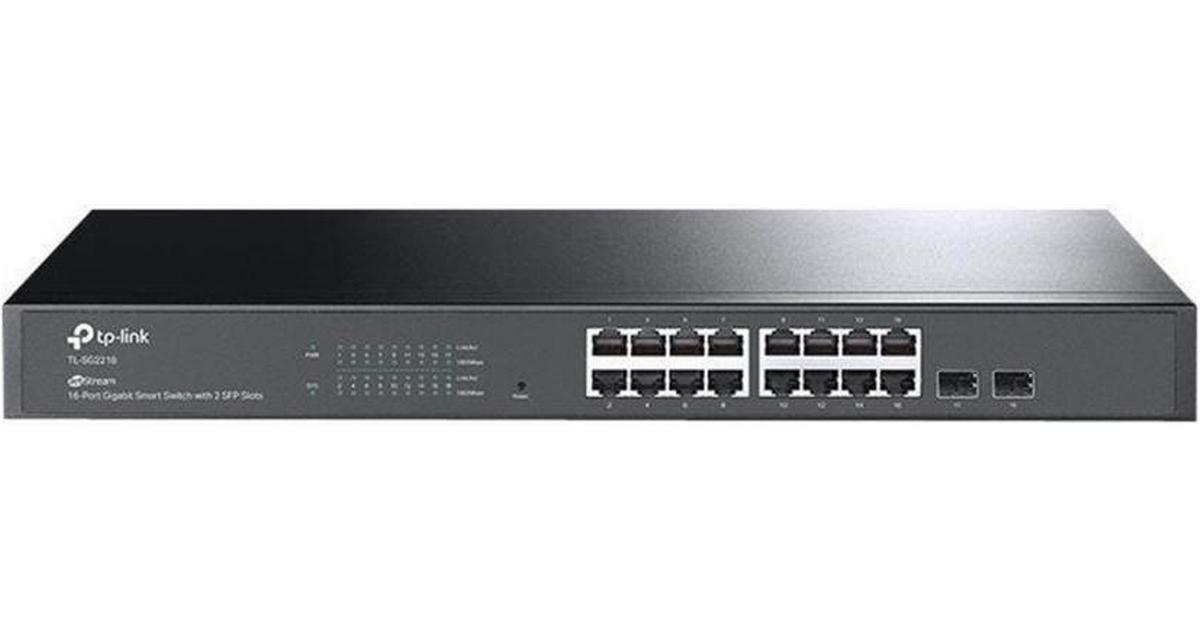 Switch TP-Link TL-SG2218, 16 porturi Gigabit, 2 Gigabit SFP, Fanless, Switching Capacity: 36 Gbps, Packet Forwarding Rate: 26.8 Mpps, Rack Mountable.