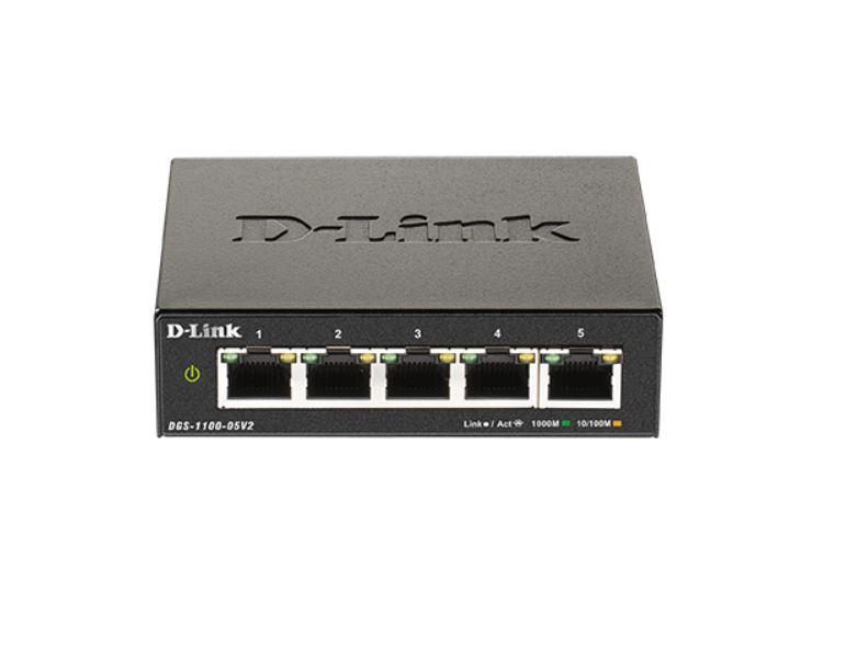 Switch D-Link DGS-1100-05V2, 5 port,10/100/1000 Mbps