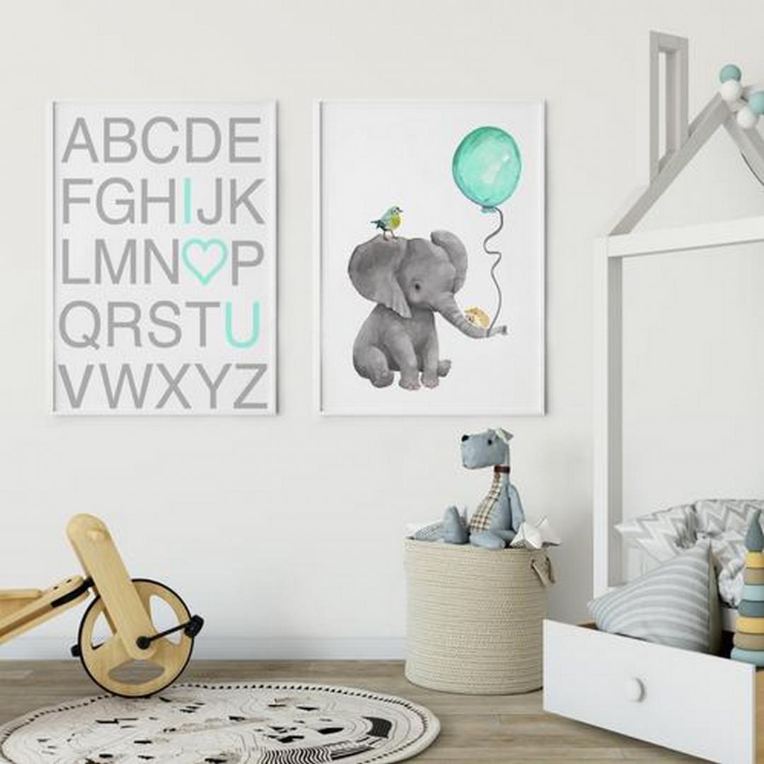 Set 2 tablouri decorative Heinner, HR-S2STKO48, Elefant, 35 x 50 cm