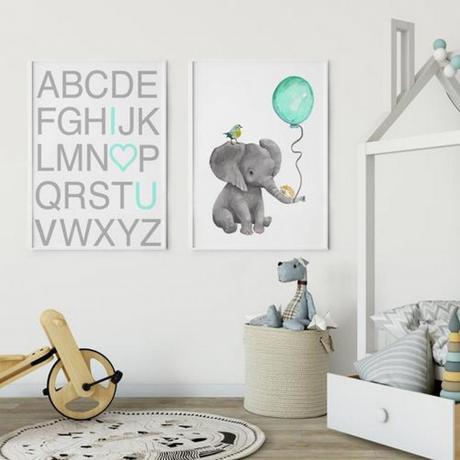 Set 2 tablouri decorative Heinner, HR-S2STKO48, Elefant, 35 x 50 cm