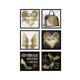 Set 6 tablouri decorative Heinner, HR-S6STKO21, Gold Heart
