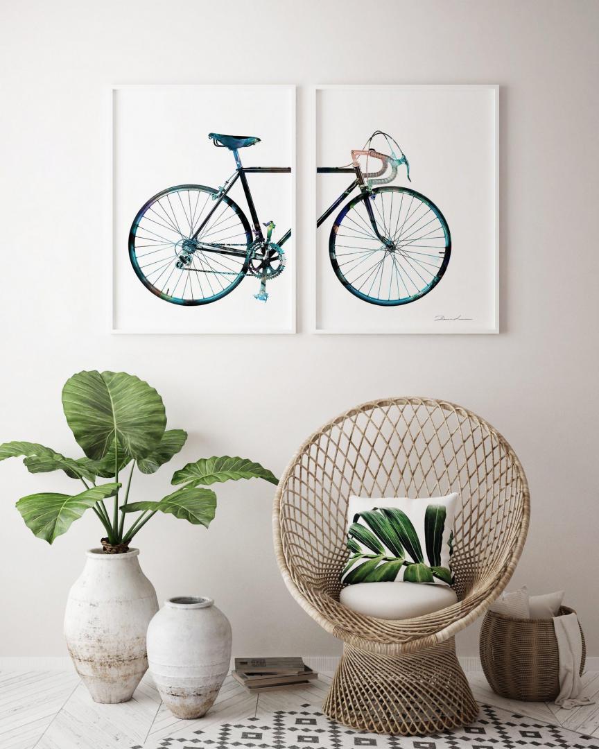 Set 2 tablouri decorative Heinner, HR-S2STKO77, Bicicleta, 35 x 50 cm