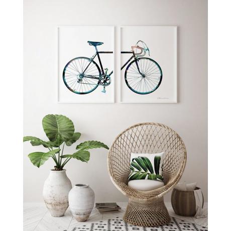 Set 2 tablouri decorative Heinner, HR-S2STKO77, Bicicleta, 35 x 50 cm