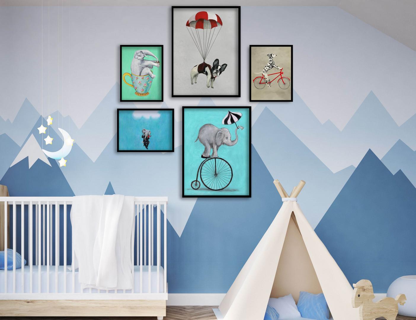 Set 5 tablouri decorative Heinner, HR-S5STKO12, Animale