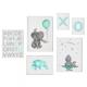Set 6 tablouri decorative Heinner, HR-S6STKO38, Elefant