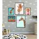 Set 5 tablouri decorative Heinner, HR-S5STKO5, Zebra Fun