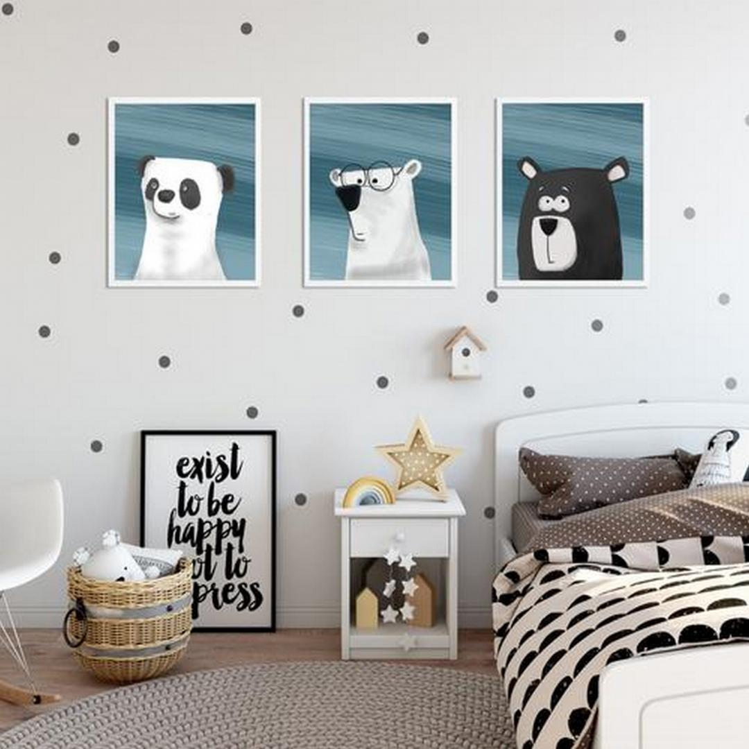 Set 3 tablouri decorative Heinner, HR-S3STKO40, Animale