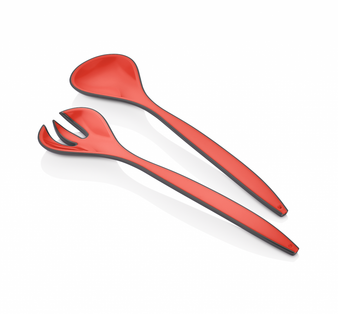 Set Lingura + Furculita Heinner Pentru Salata, Rosu