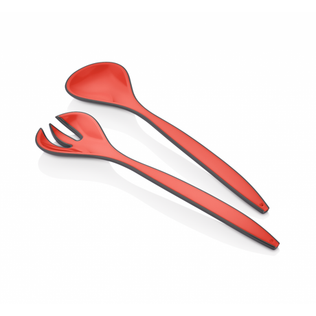 Set Lingura + Furculita Heinner Pentru Salata, Rosu