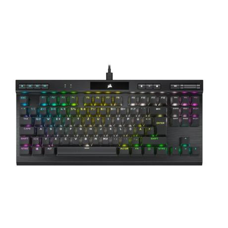 Tastatura Gaming Mecanica Corsair K70 RGB TKL Champion Series, Iluminare RGB iCUE, Switch Optic Corsair OPX Rapidfire, Butoane Doubleshot PBT, Negru