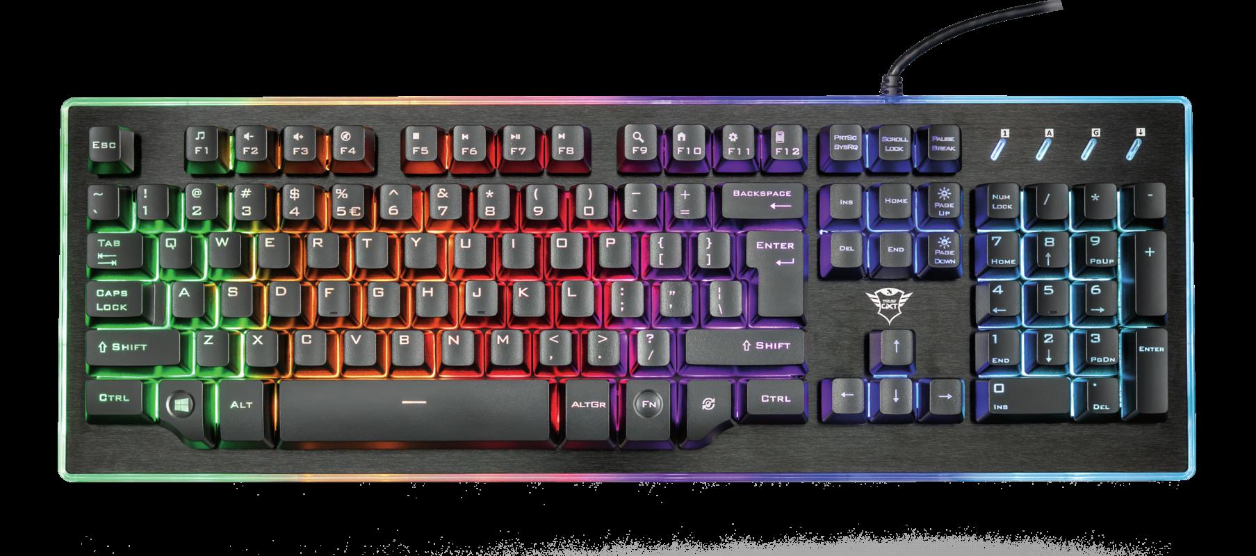 Tastatura Trust GXT 860 Thura, Semi-mechanical Gaming, neagra