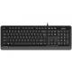 Tastatura A4TECH, cu fir, 104 taste format standard, USB, negru & gri