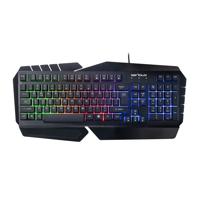 Tastatura gamig Serioux Andor, 104 taste, 19 taste Anti-ghosting , design ergonomic, iluminare rainbow, structura metalica neagra, taste negre, design cu palm rest, cablu USB 1.5M PVC, plug and play, compatibila cu Windows 2000/XP/9X/VISTA/7/8/10