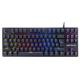 Tastatura gaming mecanica Serioux Freya, switch OUTEMU blue, pana la 50 milioane click-uri, 87 taste, 26 taste Anti-ghosting , 9 moduri de iluminare rainbow, material: ABS, layout US, palm rest de piele detasabil,  forta actionare: 60g ± 10g, plug and play , greutate: 780g ± 20g, cablu USB 1.5M PVC