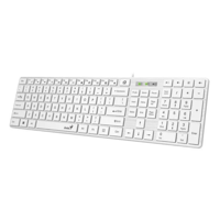 Tastatura Genius SlimStar 126 cu fir, USB, multimedia, 104 taste + 12 taste multimedia, alb