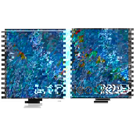 Televizor Neo QLED Samsung QE75QN95BATXXH, 189 cm, 4K UHD, PQI 4700, Procesor Neuronal Quantum 4K, Dolby Atmos, Wi-Fi, Bluetooth, Bright silver
