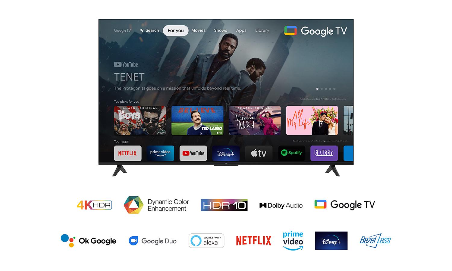 Televizor TCL LED 58P635 (2022), 146 cm (58"), Smart Google TV, 4K