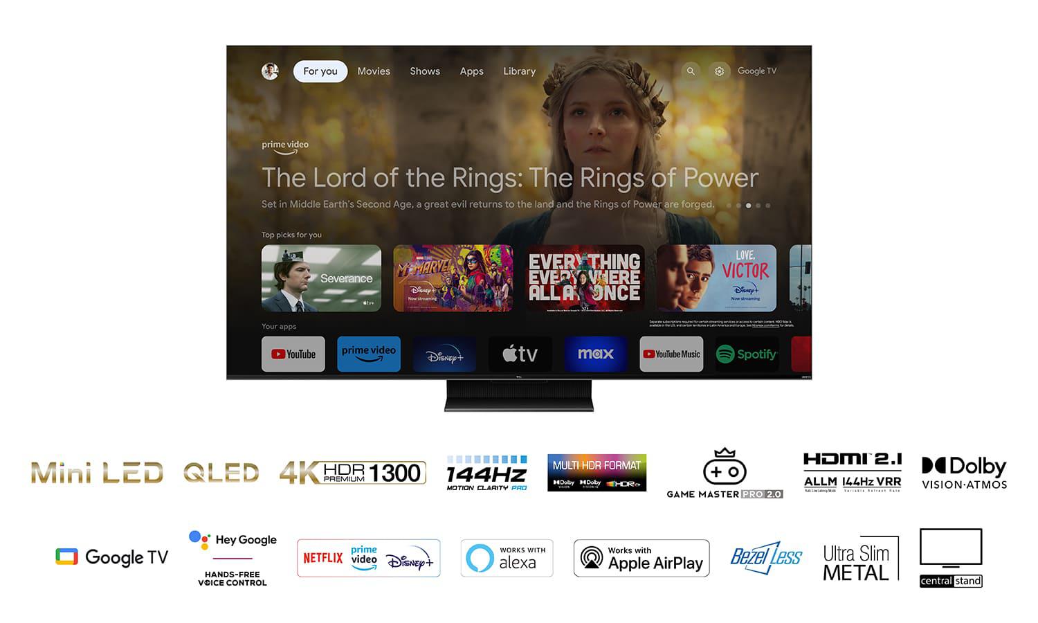 Televizor Smart QLED TCL 50C805 126 CM (50``) 4K Ultra HD 240Hz Wi-Fi (Model 2023)