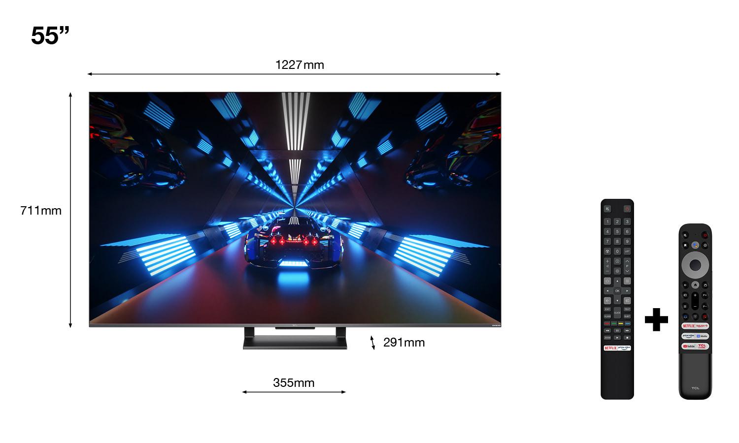 Televizor TCL QLED 55C735, 139 cm (55"), Smart Google TV, 4K, 144 hz