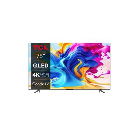 Smart TV TCL  75C645 (Model 2023) 75" (189CM), QLED 4K UHD, Brushed titanium metal front, Flat, Google TV, Mirroring iOS/Android, AiPQ 3.0 Engine, HDR10+/HLG/Dolby Vision IQ/Dolby AC-4/Dolby Atmos/Dolby TrueHD, Refresh rate: 50/60Hz+FRC / 120Hz FHD, Tuner: DVB-T2/C/S2, speakers 2x15W