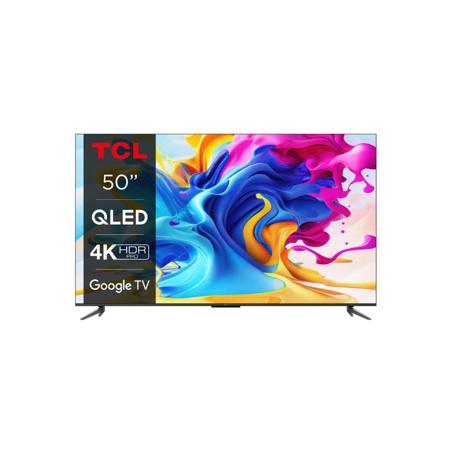 Smart TV TCL  50C645 (Model 2023) 50"(126CM), QLED 4K UHD, Brushed titanium metal front, Flat, Google TV, Mirroring iOS/Android, AiPQ 3.0 Engine, HDR10+/HLG/Dolby Vision IQ/Dolby AC-4/Dolby Atmos/Dolby TrueHD, Refresh rate: 50/60Hz+FRC, Tuner: DVB-T2/C/S2, speakers 2x10W, Wi- Fi/Bluetooth SBC / 5.0