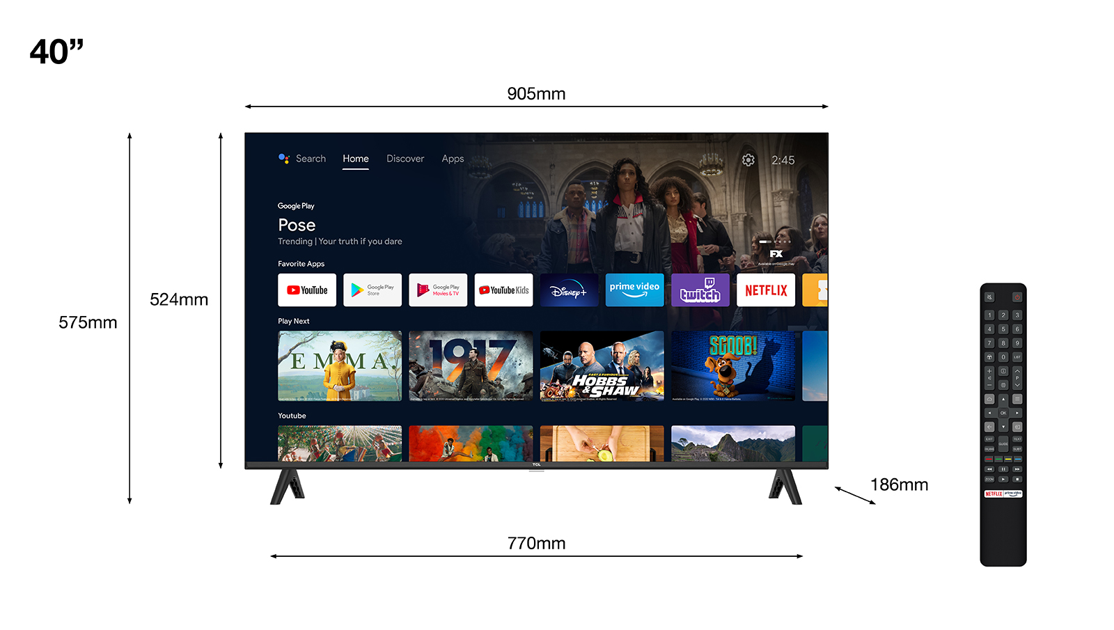 Smart TV TCL  40S5400A (Model 2021) 40"(102CM)