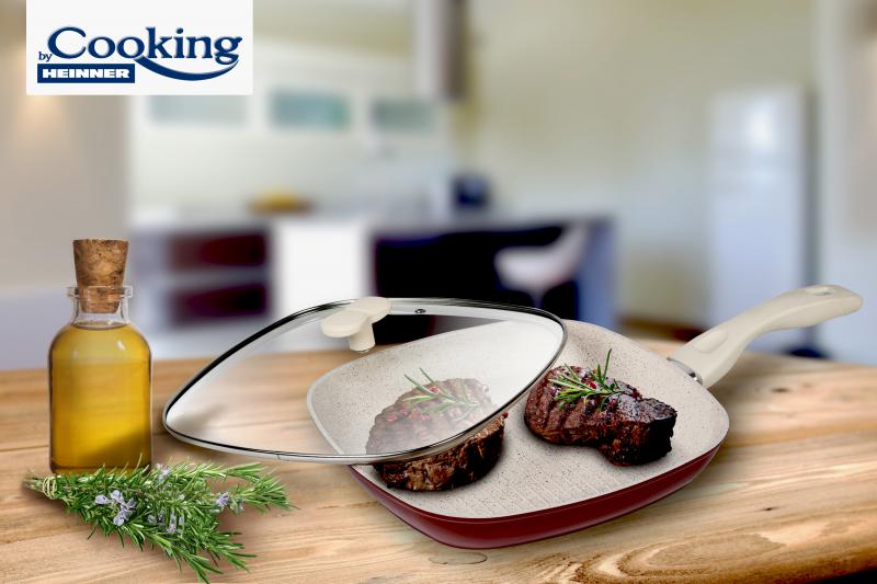Tigaie Heinner Grill Aluminiu Cu Capac 28x4cm Marlene