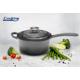 CASEROLA FONTA EMAILATA + CAPAC 19 X 9 CM, 1.8 L, MARBLE  GREY, COOKING BY HEINNER
