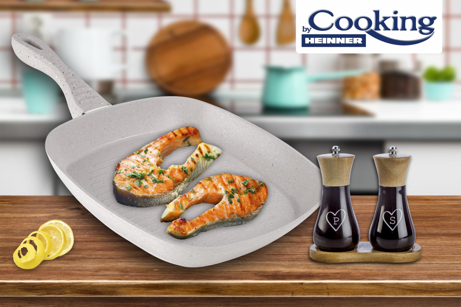 Tigaie Heinner Grill Aluminiu Cu Capac 28x4 Cm, Mozaik