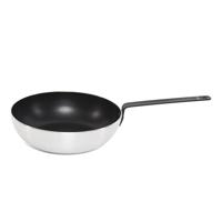 "PROFESSIONAL WOK PAN 28x8 CM
Material: pressed aluminum + steel handle
Inside coating: non-stick
Outside coating: polished aluminum  satin finish
Induction base"