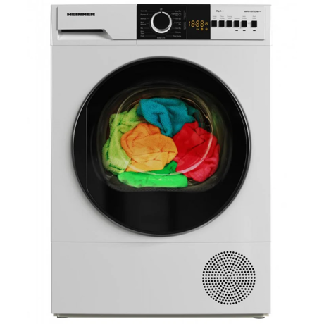 Uscator de rufe cu pompa de caldura Heinner HHPD-V10T2CHA++, Capacitate incarcare 10kg, Clasa energetica A++, 15 programe de uscare,  Display LED, Program rapid camasi 20 min, Program expres 34 min, Program Baby Care, Functie Start intarziat, Functie anti-sifonare,  Lumina cuva, Selector nivel