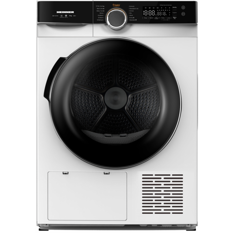 Uscator de rufe Heinner HHPD-M10K3A+++, Pompa de caldura, Capacitate 10 kg, Clasa A+++, 14 Programare, Touch Control, Display digital, Alb