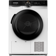 Uscator de rufe Heinner HHPD-M8K3A++, Pompa de caldura, Capacitate 8 kg, Clasa D/A++, 14 Programe, Display LED, Start Intarziat, Cuva iluminata, Blocare accces copii, Alb/Negru