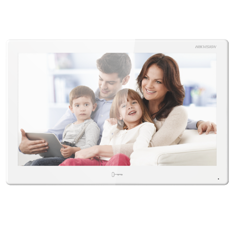 Post interior videointerfon 10.1inch cu Android, Hikvision DS-KH9510- WTE1B WIFI, apelare video si deschidere usa din aplicatia mobila, Plug & play, ecran: 10.1-inch cu touch sceen, rezolutie: 1024 × 600, audio bidirectional (microfon si difuzor incorporate), interfata retea: 10/100 Mbps