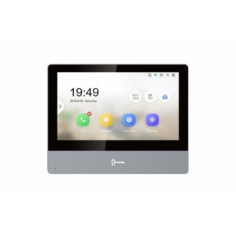 Monitor videointerfon WIFI modular 7" color ultra slim design HikvisionDS-KH8350-WTE1/EU; Reddot award 2017 winner; ecran LCD 7" color cu touch screen, rezolutie ecran 1024 × 600; design ultra slim 8.6mm; materialaluminiu (Aerospace-grade aluminum); Conectivitate: Retea wireless: Wi-Fi 802.11b/g/n