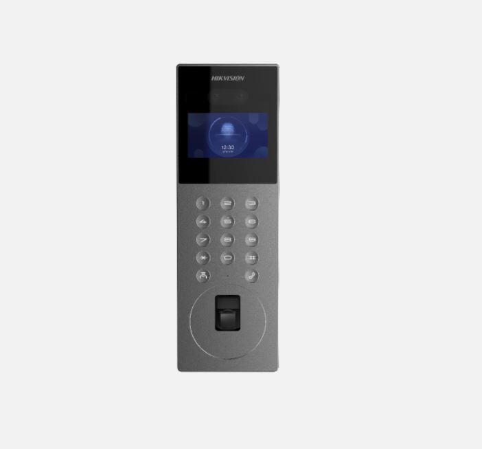 Videointerfon de exterior IP cu recunoastere faciala si amprenta digitala Hikvision DS-KD9203-FE6