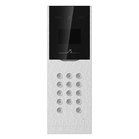 Post exterior videointerfon Hikvision DS-KD8023-E6, suporta pana la 500 usi si 10000 utilizatori, ecran LCD 3.5 inch, camera video 2MP(1920× 1080p), unghi vizualizare: Horizontal: 70°, Vertical: 121°,Diagonal: 131°, deschidere usa cu card sau cod pin, interfata retea: 1 10/100/1000 Mbps