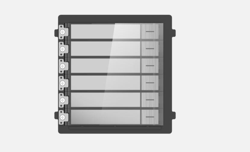 Modul de extensie videinterfon cu sase butoane de apelare Hikvision DS- KD-KK/S