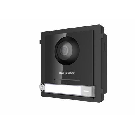 Panou videointerfon modular de exterior Hikvision DS-KD8003-IME1/EU; 1 xbuton apelare, camera video wide angle 180° Fish eye 2MP; pe rmiteconectarea pana la 8 submodule de extensie, conectare: TCP/IP, RTSP;customizare afisare nume; montaj aplicat sau ingropat (accesoriile demontaj nu sunt incluse)