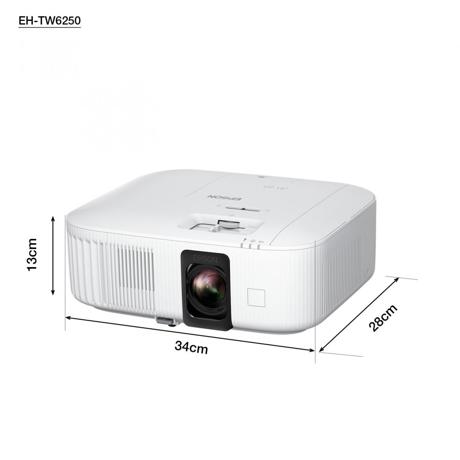 Proiector Epson EH-TW6250, 3LCD, 2.800 lumeni, 4k PRO UHD, 16:9, 35.000:1, lampa 4.500 ore/ 7.500 ore ecomode, corectie ± 30, zoom 1.62, dimensiune maxima imagine 500", USB 2.0 Type B (Service Only), Wireless LAN IEEE 802.11a/b/g/n/ac, Jack plug out, HDMI (HDCP 2.3), Android TV, Kensington lock