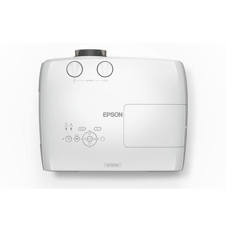 Proiector Epson EH-TW7100, 3LCD, 4K PRO-UHD, 3.000 lumeni, 16:9, 100.000:1, lampa 3.500 ore/ 5.000 ore, dimensiune maxima imagine 500", 2 * USB 2.0 Type A, USB 2.0 Type Mini-B, 2* HDMI, Bluetooth, audio in/ out, Kensington lock, 4K enhancement, Wireless LAN capable, greutate 6.9 kg, 24- 32 dB, boxa