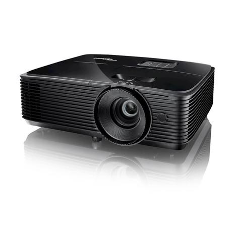 Proiector Optoma DX322, DLP 3D, XGA 1024* 768, 3800 lumeni, 22.000:1, 4:3/ 16:9, dimensiune maxima imagine 304",  distanta maxima de proiectie 12 m, lampoa 6.000 ore/ 15.000 ore Eco+, zoom 1.1, HDMI 1.4a 3D support, 2* VGA, composite video, audio in/ out, USB-A power 1A, RS232, 27-29 dB, Security